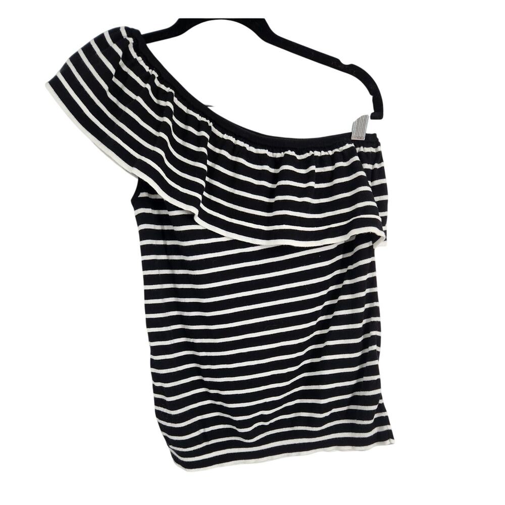 J Crew One Shoulder Striped Top Womens Size Small S